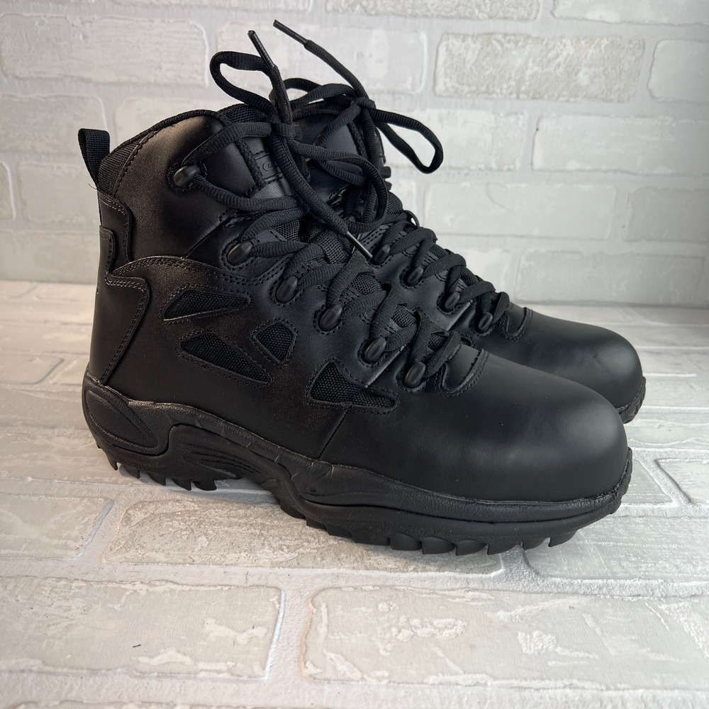 REEBOK Rapid Response 6" Stealth Boot Side Zipper MEN 10.5 Black RB8674 Tactical